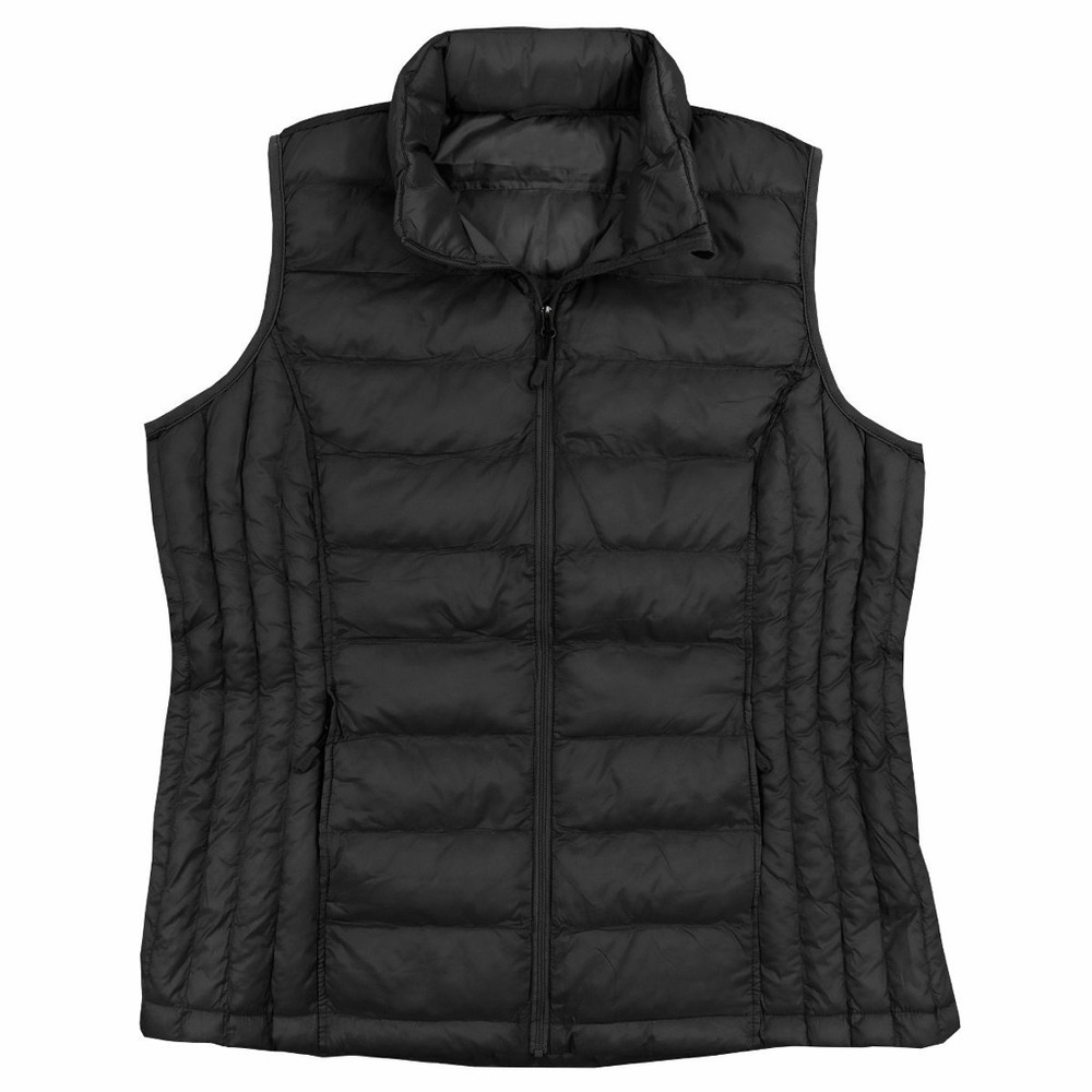 Ladies’ Quilted Puffer Vest – Lightweight Insulated Outerwear for Women Black M